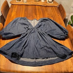 Free People Portia Denim Mini Dress L